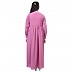 Umbrella abaya with frills- Tulip Pink